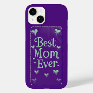 Capa de iPhone Purple Hearts Best Mom Ever