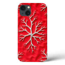 Capa de iPhone Red Branch Art com Design Embutido