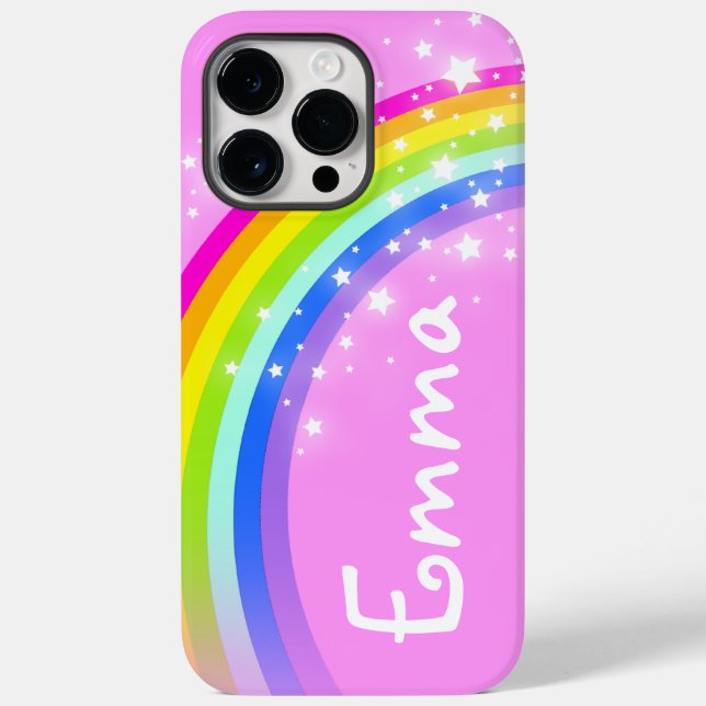 Capa de iphone rosa claro com nome de 4 letras em  (Verso)