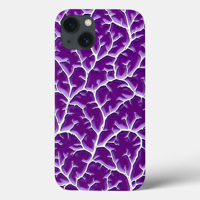 Capa de iPhone Roxa Brilhante no Estilo Veia Orgân (Verso)