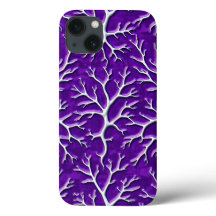 Capa de iPhone Roxa Escura com Textura de Veia
