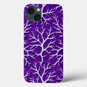 Capa de iPhone Roxa Escura com Textura de Veia