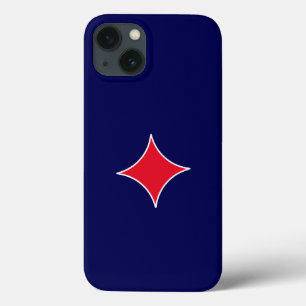 Capa de iPhone Royal Blue Red Starburst