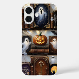 Capa de iPhone Spooky Cozy Prateleira de Livros Ab