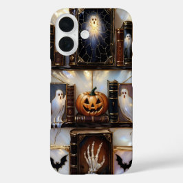 Capa de iPhone Spooky Cozy Prateleira de Livros Ab