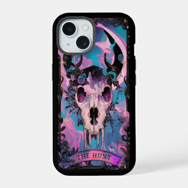Capa de iPhone The Hunt Tarot Card Witchy Vibes (Verso)