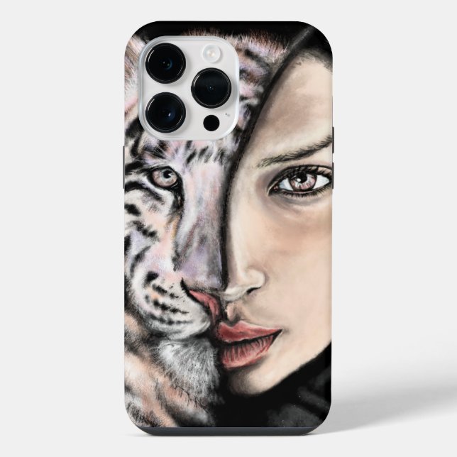 Capa de iPhone Tiger Woman (Verso)