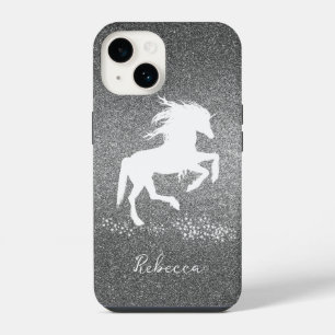 Capa de iPhone Unicórnio Brilho Prata Case-Mate