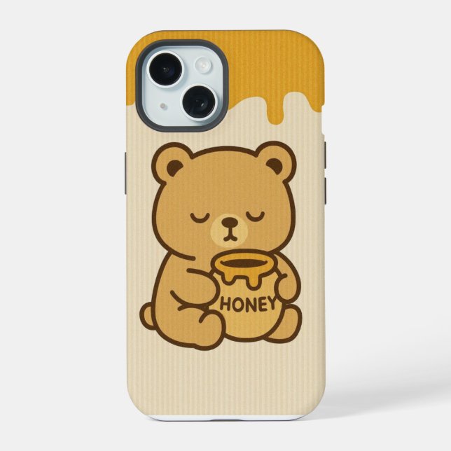Capa de iPhone Urso Mel Adorável  (Verso)
