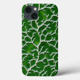Capa de iPhone Verde Escuro com Textura de Veia