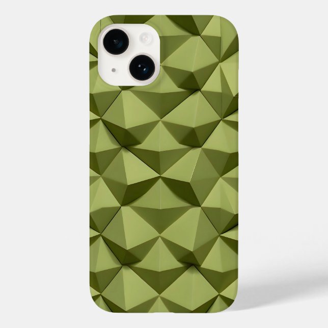 Capa de iPhone Verde Oliva Textura Moderna Minimal (Verso)
