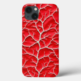Capa de iPhone Vermelha Glossy com Textura de Galh