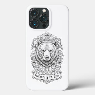 Capa de iPhone Vintage Urso Selvagem Força