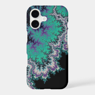 Capa de iPhone X Fractal Preto, Azul e Roxo