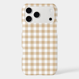 Capa de iPhone Xadrez Gingham Bege Claro