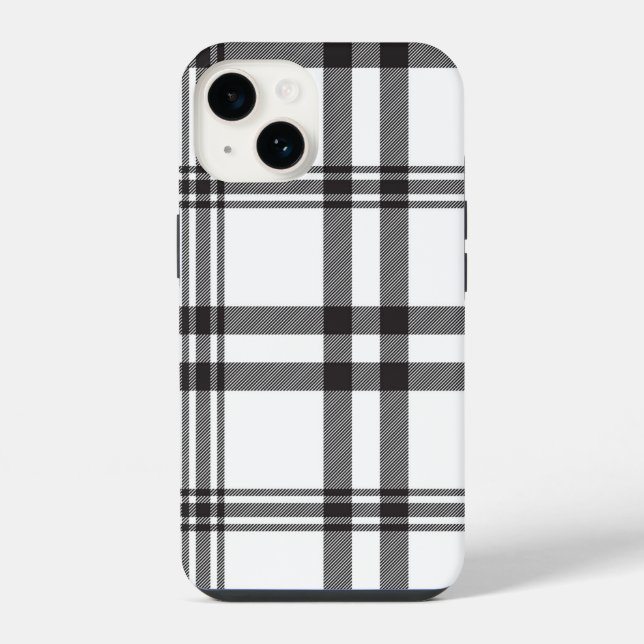 Capa de iPhone Xadrez Preto e Branco  (Verso)