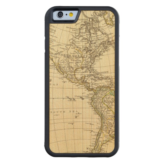 Capa De Madeira Para iPhone, Carved América (Verso)
