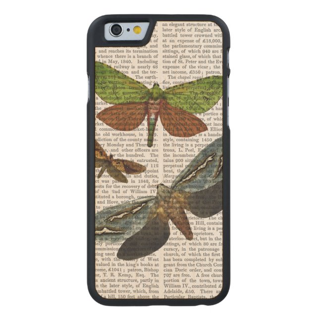 Capa De Madeira Para iPhone, Carved Borboletas 4 (Verso)
