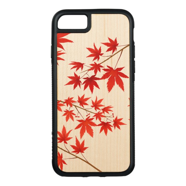 Capa De Madeira Para iPhone, Carved Folhas de bordo (Verso)