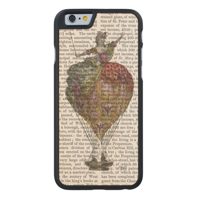 Capa De Madeira Para iPhone, Carved Mulher do Balão de Ar Quente 3 (Verso)