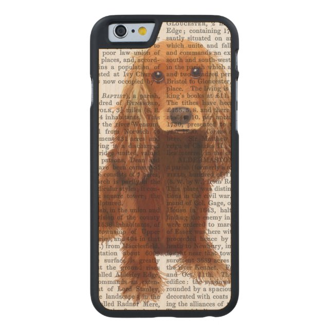Capa De Madeira Para iPhone, Carved Planta de Cocker Spaniel (Verso)