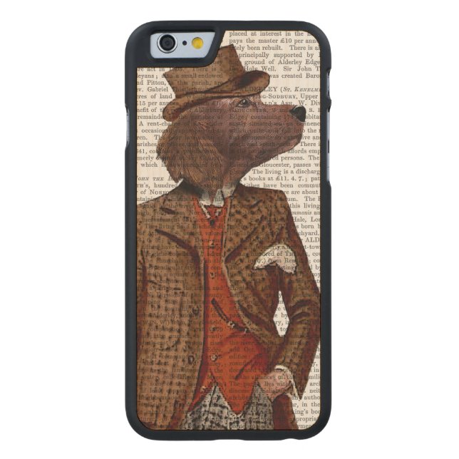 Capa De Madeira Para iPhone, Carved Retrato do Red Setter Rider (Verso)