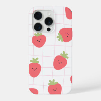 Capa de morango fofa para iPhone 15 pro