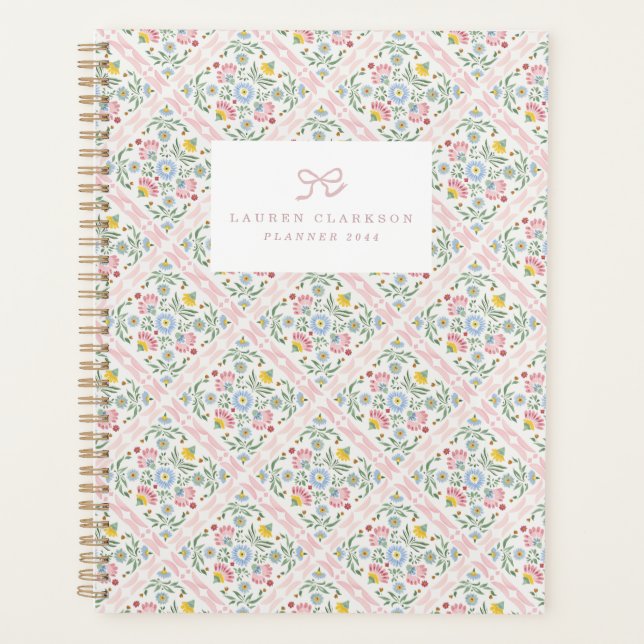 Capa de Planejador Floral Pastel Folk (Frente)
