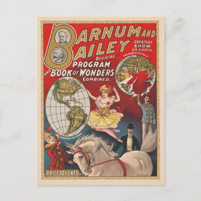 Capa de Programa Antigo do Barnum And Bailey (Frente)