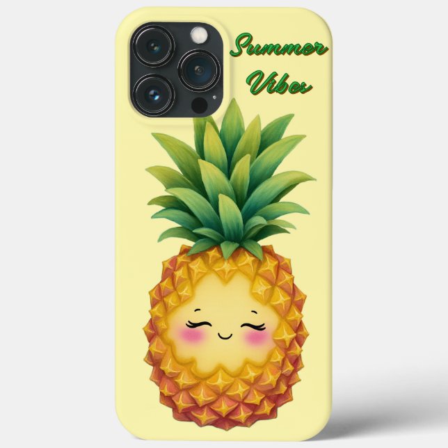 Capa de Telefone Abacaxi Feliz Vibrações de Verão (Verso)