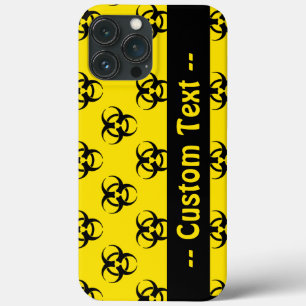 Capa de telefone Amarelo de Risco Biológico com Te