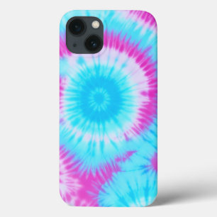 Capa de telefone azul e cor-de-rosa