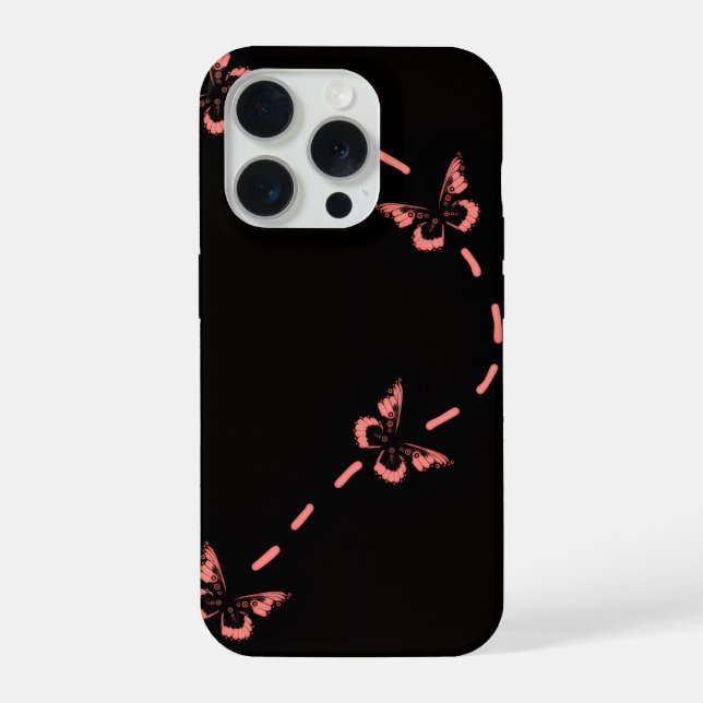 Capa de telefone borboleta rosa (Verso)
