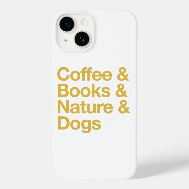 Capa de telefone Café & Livros & Natureza & Cães ( (Verso)