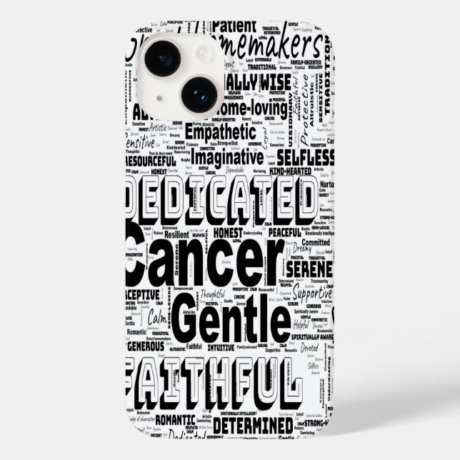 Capa de telefone Cancer Zodiac Word Cloud Inspirat (Verso)