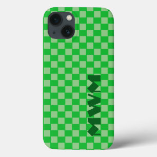 Capa de telefone celular de monograma em quadrados