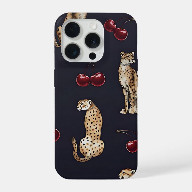 Capa de Telefone Cereja Leopardo (Verso)