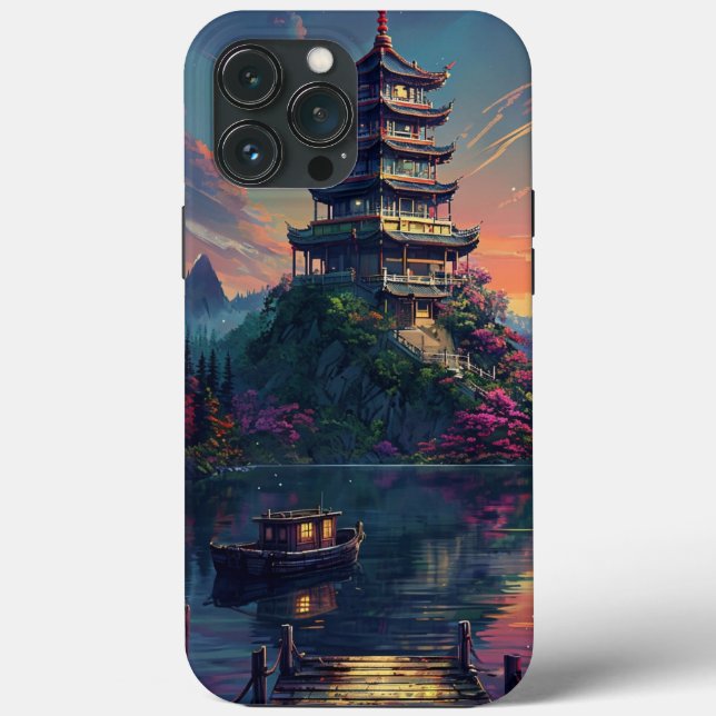 Capa de telefone clara com Serene Pagoda e Nature  (Verso)