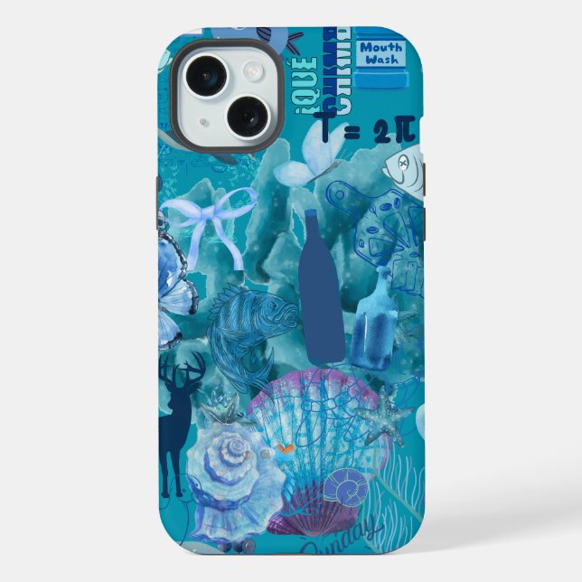 Capa de telefone colagem Oceano Azul (Verso)