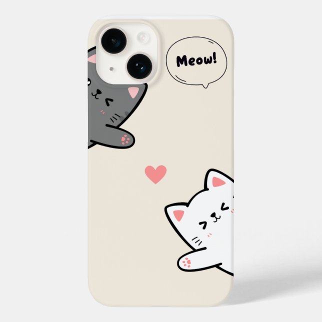 CAPA DE TELEFONE COM DESENHO DE MIADO DE GATO (Verso)