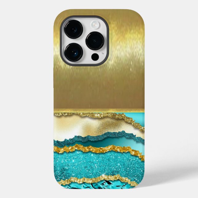 Capa de telefone com design de ouro e casca fria d (Verso)