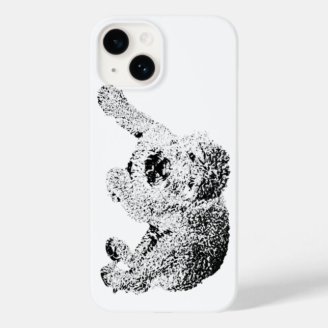 Capa de telefone com esboço de cachorro – Design m (Verso)
