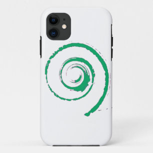Capa de telefone com espiral verde