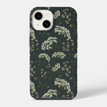 Capa de telefone com estampa floral vintage escura