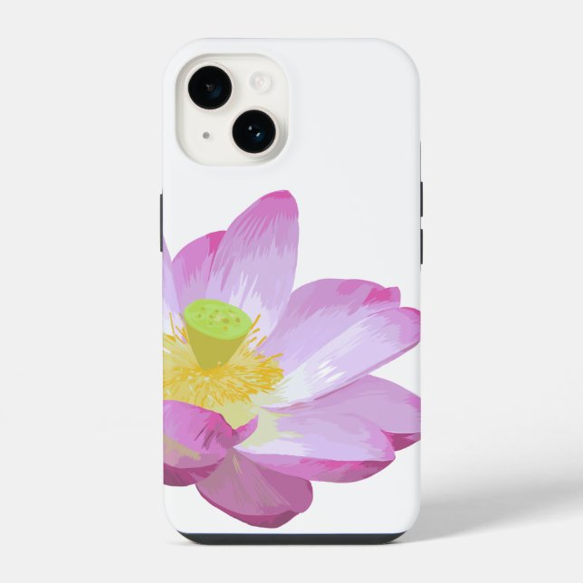 Capa de telefone com flor de nenúfar rosa (Verso)