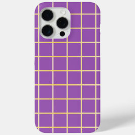 Capa de telefone com grade roxa e dourada | Capa e