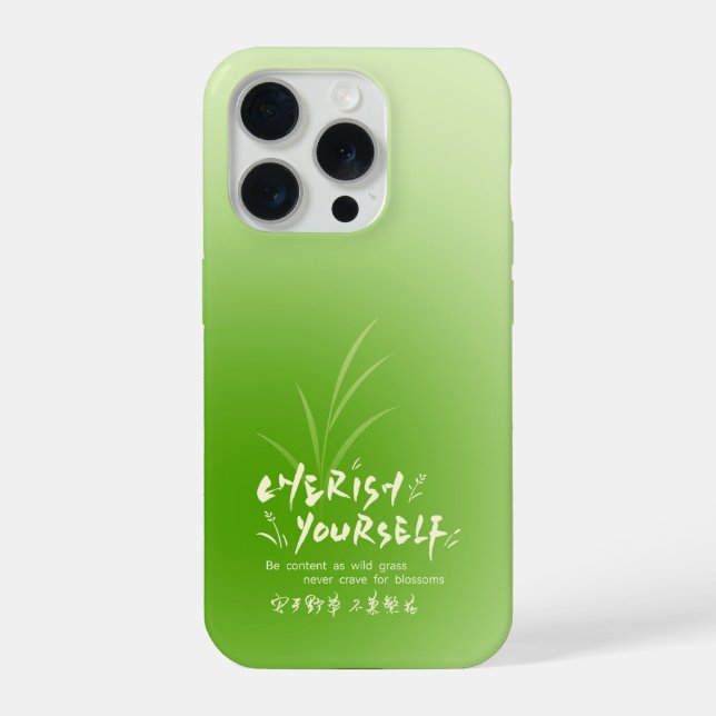 Capa de telefone com gradiente verde de grama (Verso)