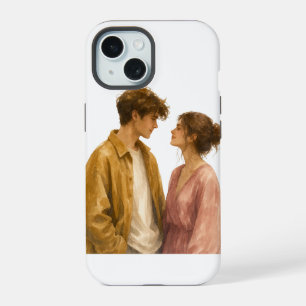 Capa de telefone com ilustração de casal estética