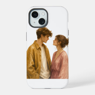 Capa de telefone com ilustração de casal estética