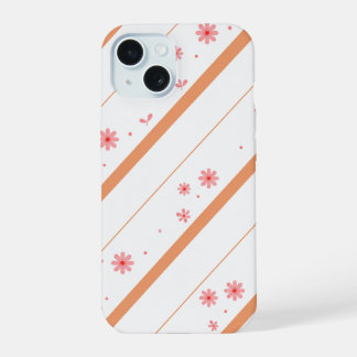 Capa de telefone com listra diagonal floral rosa.